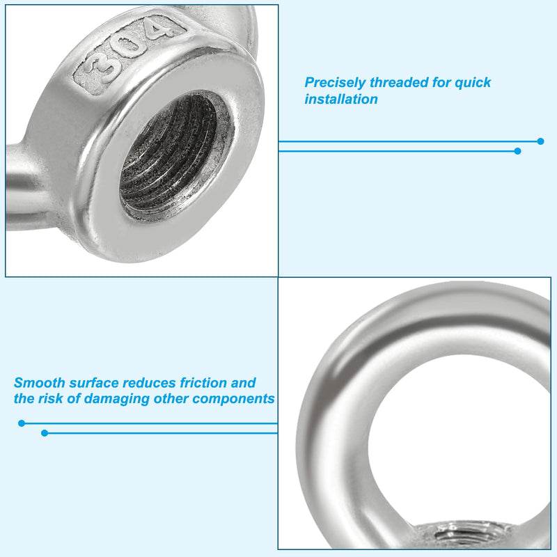 [Australia - AusPower] - PATIKIL Lifting Eye Nut M20, 1Pcs 304 Stainless Steel Female Thread Nuts Fastener Shoulder Metric Ring for Marine 1 