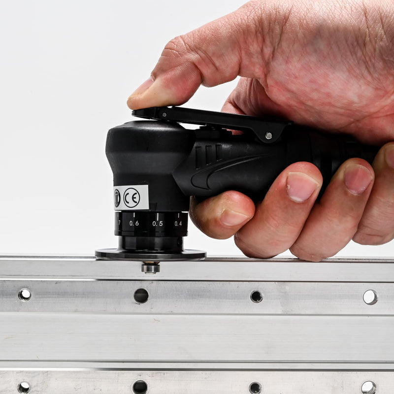 [Australia - AusPower] - Mini Chamfering Tool 45 Degree Handheld Metal Deburring Trimming Chamfering Machine Pneumatic Beveling Machine, Light Linear Air Chamfer Tool Arc Edge Beveler with Precision Blade Inserts 