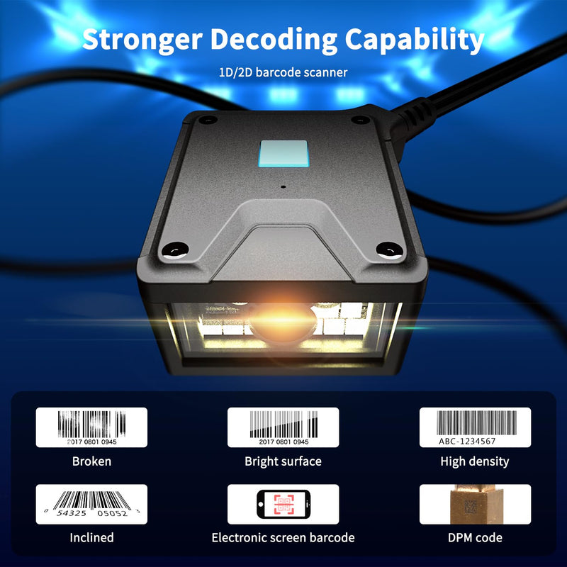 [Australia - AusPower] - NetumScan 2D Embedded Fixed Barcode Scanner Scan Engine, Industrial Grade 1D 2D QR Barcode Reader, Automatic Induction Scanning,USB Port Suitable for Self-Service Terminals and Factory Assembly Lines 