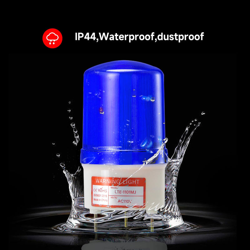 [Australia - AusPower] - Rotating Strobe Light for Trucks AC110V-120V Blue Beacon Flashing Alarm Light with 90dB Loud Buzzer Emergency Security Lights for Vehicles 