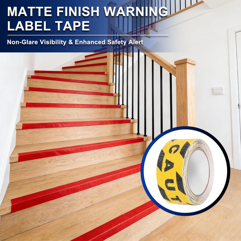 PATIKIL 1Pcs Frosted Non-Slip Tape - 16.4 ft x 2 Inch, Heavy Duty Anti Slip Grip Safety Caution Tape High Adhesion & Waterproof, Suit for - Outdoor/Stairs, Yellow Black 1