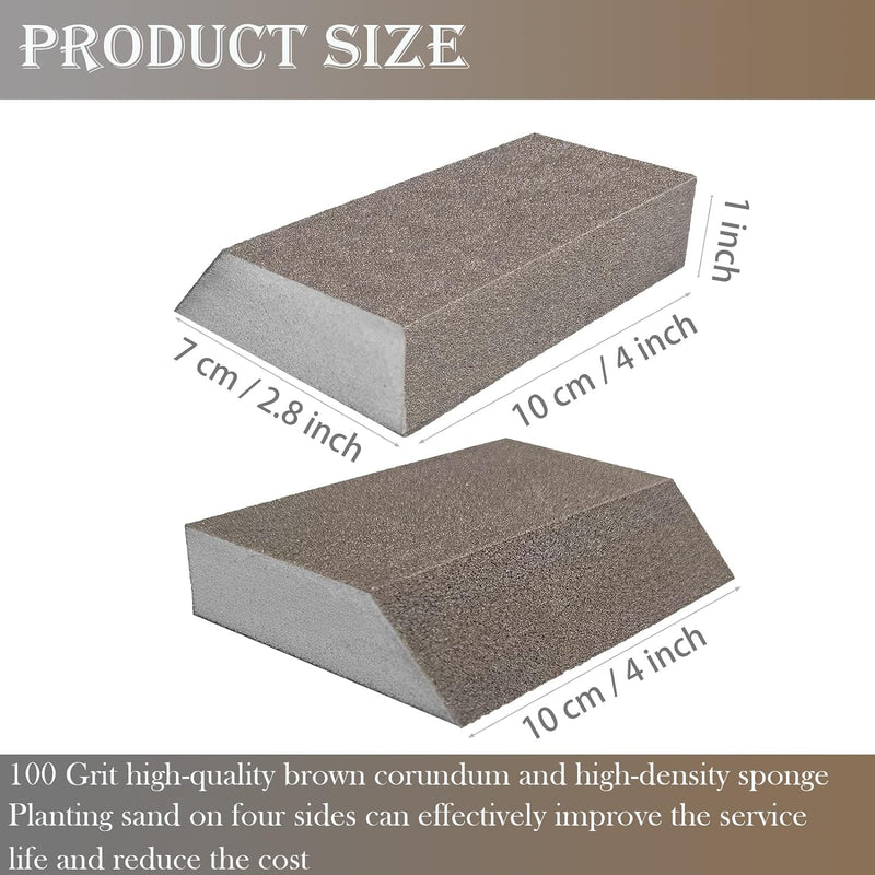 [Australia - AusPower] - 4 Pack 320 Grit Single Angle Sanding Sponge, Washable and Reusable Sanderpaper Hand Sanding Blocks for Wood Drywall Metal Home Sanding 