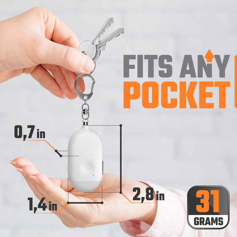 [Australia - AusPower] - Rechargeable Self Defense Keychain Alarm 2 Pack – 130 dB Loud Emergency Personal Siren with LED Light – SOS Safety Alert Device Key Chain for Women, Kids, Elderly, and Joggers by WETEN (Black&White) Black&White 