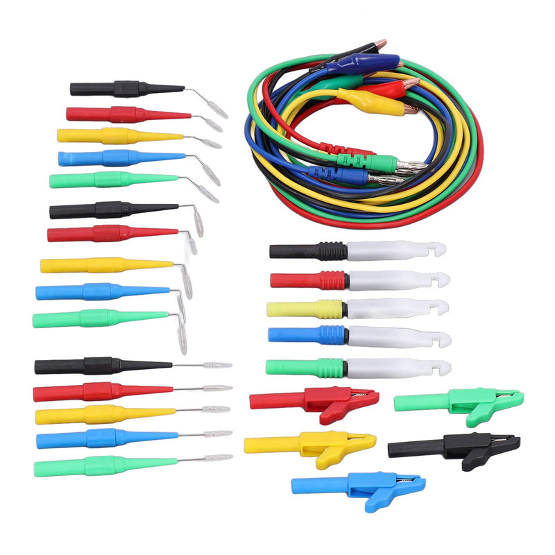 [Australia - AusPower] - Banana Plug Test Leads Kit 90° 135° 180° Back Probes 4mm Banana Plug Kit for Car Repairing Diagnostic Circuit Testing 
