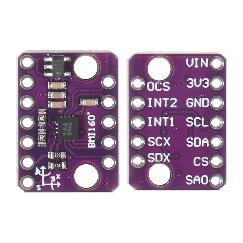[Australia - AusPower] - 2pcs BMI160 GY-BMI160 6DOF 6-Axis Sensor Module Gravity Sensors Accelerometer Gyroscope Acceleration Gravity Sensor IIC I2C SPI 3-5V 