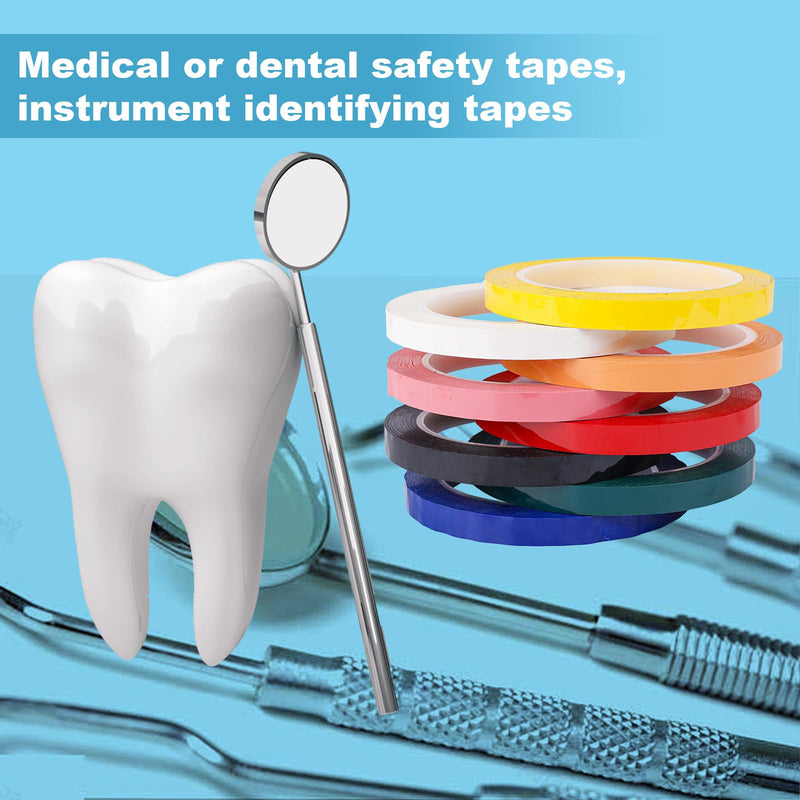[Australia - AusPower] - 8 Rolls Autoclave Tape-Sterilization Tape, 0.4 Inch Width 216 Feet Length Surgical Dental Tape Instruments Identification Dental Tape for Autoclavable 270 Fahrenheit Steam 