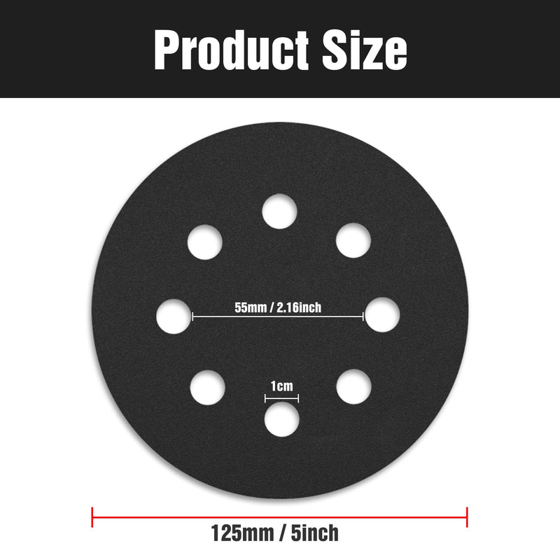 [Australia - AusPower] - KONGMING Pack of 100 Wet Sandpaper 125 mm Velcro 8 Holes Grit 80 120 180 240 320 400 600 800 1000 2000 Silicon Carbide Sandpaper for Random Orbital Sanders 100 pieces-mix 