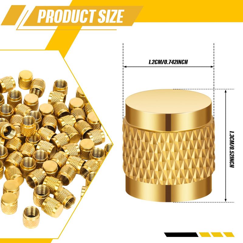[Australia - AusPower] - 1/4 Flare Cap, Round Brass w/Neoprene o-Ring Seal, HVAC Valve Caps, Refrigerant Locking caps, HVAC Locking caps (10 PCS) 10 