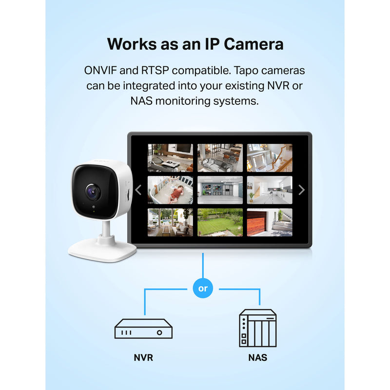 [Australia - AusPower] - TP-Link Tapo 1080P Indoor Security Camera for Baby Monitor, Dog Camera w/ Motion Detection, 2-Way Audio Siren, Night Vision, Cloud & SD Card Storage, Works w/ Alexa & Google Home (Tapo C100) 1080P 1-Pack 