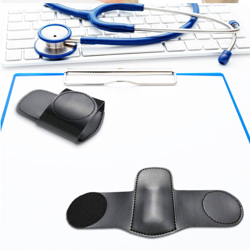 [Australia - AusPower] - Leather Stethoscope Holder Clip Stethoscope Hip Holder with Clip on Waist Belt/Pocket/Bag to Protect from Loss Fit for Physicians 