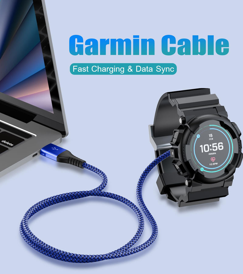 [Australia - AusPower] - Garmin Watch Charging Cable 4ft Compatible with Garmin Fenix 5 5S 5X 6 6S 6X Plus Pro 7 7S 7X, Forerunner 945 45 45S 245 Music,Approach S10 S40 S60 G12 S12 S42,Vívoactive 3 4 4S,Venu 2 Blue 
