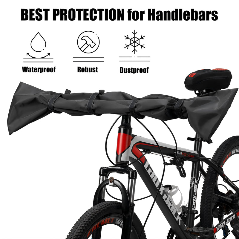 Besudo Handlebar Cover Ebike Transport Protection - 2 Packs - Handlebar Protective Cover Handlebar Hood Handlebar Cover for Bicycle - Bicycle Cover for Rear Rack Handlebar Rain Protection