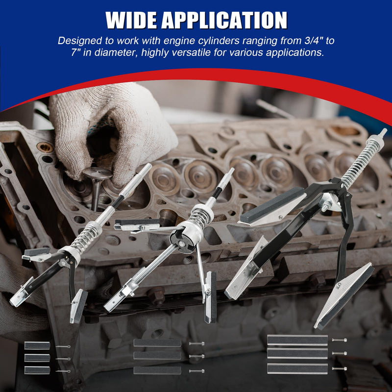 [Australia - AusPower] - Engine Cylinder Hone Adjustable Deglazer Set 3pcs for Grinding Holes from Minium 3/4" to Maximum 7" in Diameter, Adjustable Brake Piston Honing Tools with Extra 9-Piece 220 Grit (1-1/8"+2"+4") 1-1/8"+2"+4" 