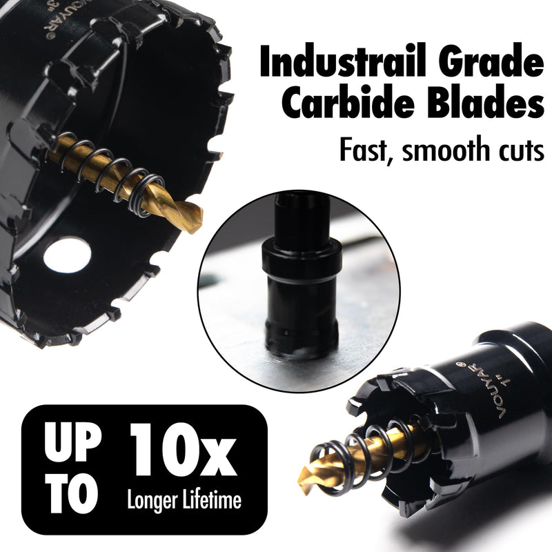 4.5" Tungsten Carbide Tipped Hole Saw Drill Bit for Hard Metal, 114.3mm Hole Cutter for Sheet Metal, Stainless Steel, Iron, Wood, Plastic 4-1/2"