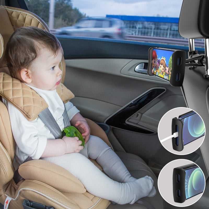[Australia - AusPower] - Car Headrest Backseat Mount,Phone/Tablet Car Mount, Adjustable Devices Holder for 4-11 inch Tabltes/Phones, Compatible for iPhone 14 13 12 11 Pro Max, S22,S21, iPad Air,Tabs Black 