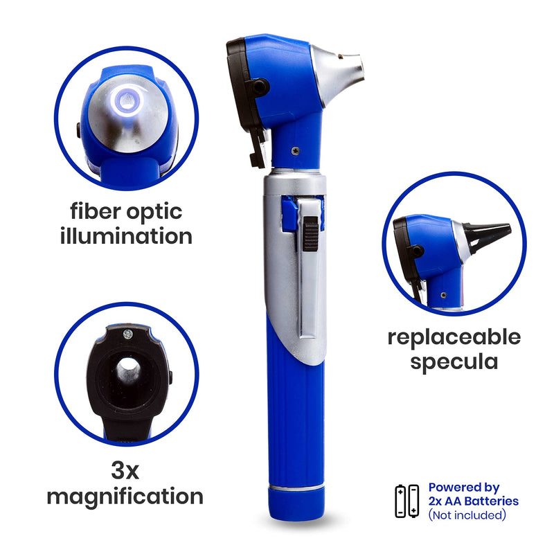 [Australia - AusPower] - Zyrev ZetaLife Otoscope Set with 150 Extra Disposable Specula Tips, Blue 