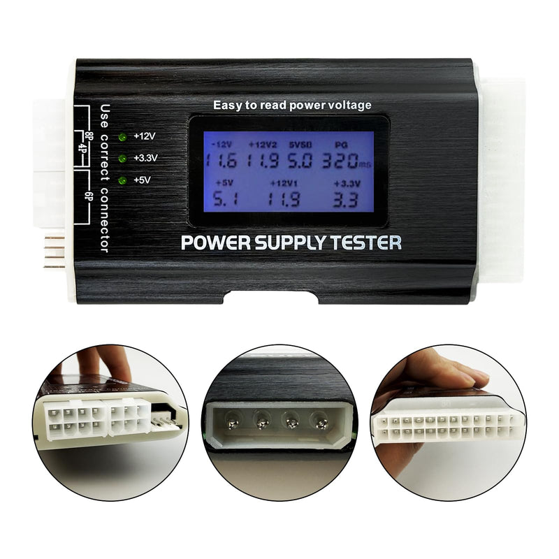 [Australia - AusPower] - Computer PC Power Supply Tester, Power Supply Host Inspection Maintenance Tester Tool with LCD Display, 20/24 4/6/8 Pin Power Supply Tester for ATX/ITX/TFX/BTX Power Supplies 