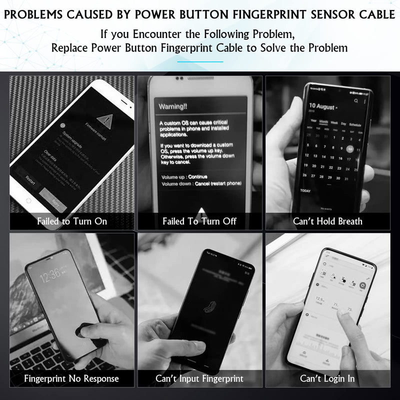 [Australia - AusPower] - Fingerprint Sensor Flex Cable Replacement for Samsung Galaxy A13 5G SM-A136U Power On Off Button Flex Cable with Tools 