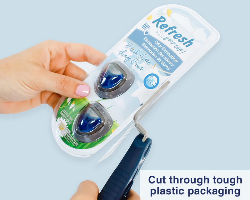 [Australia - AusPower] - Zibra Open-It! All-In-One Multi Tool with Heavy-Duty Scissors, Box Cutter, Screwdriver, and Package Opener, Blue 