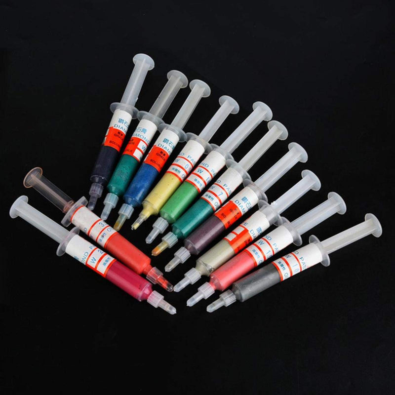 12-Piece Polishing Agent Set for Jewellery and Metal, Fine Lapping Paste and Final Polish Paste with Storage Box for Professional Jewel Polishing and Metalworking