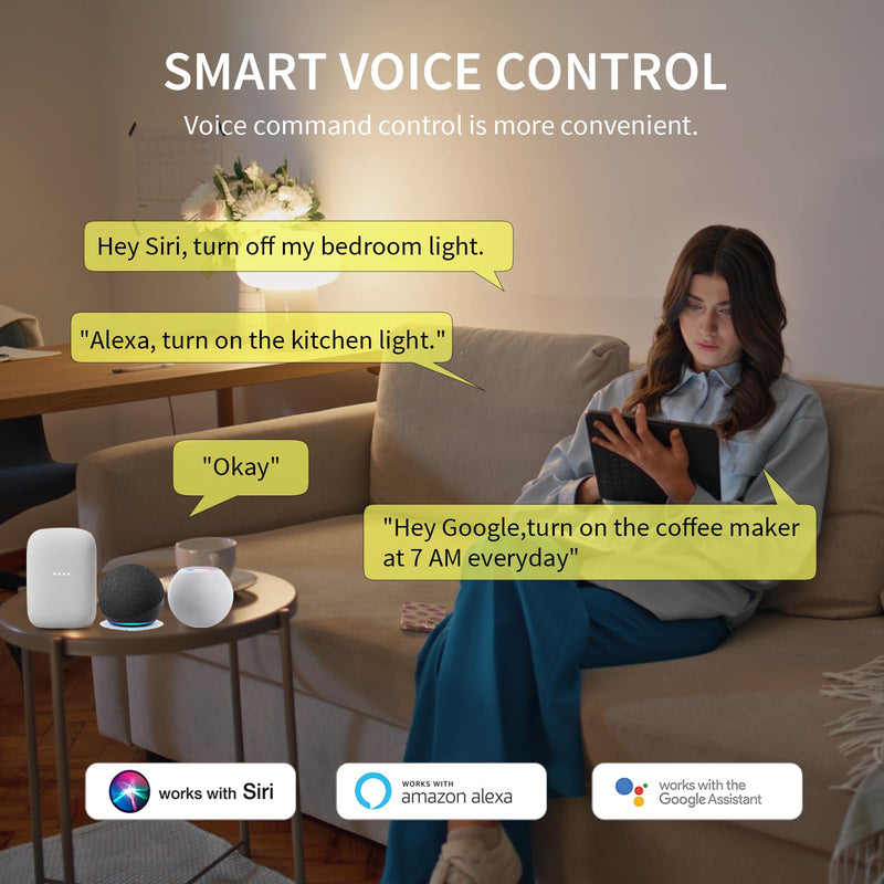 Minoston Matter Smart Plug, Smart Outlet Compatible with Alexa, Apple Home, Google Home, SmartThings, App and Voice Control, 100% Privacy, 2.4G Wi-Fi Only, White, 4 Pack