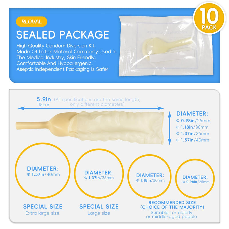 [Australia - AusPower] - External Catheter for Men, 10pcs Condom Catheters External self Sealing Tape Set, 1pcs XL Catheter Leg Bag (500ml), 1pcs Extra Large Catheter Urine Bag (2000ml) (1.38inch/35mm) 1.38inch/35mm 