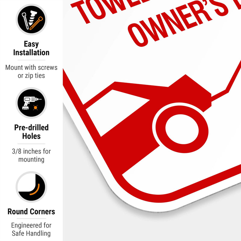 Private Property No Parking Violators Will Be Towed Away Sign, 12x18 Inches, Rust Free .063 Aluminum, Fade Resistant, Made in USA