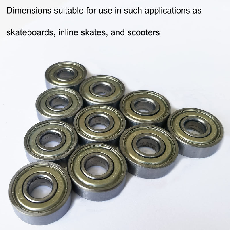 [Australia - AusPower] - 24 PCS 608-ZZ Ball Bearing - Double Metal Sealed Shielded Miniature Deep Groove Bearings for Furniture Wheel,Skateboards, Inline Skates, Scooters, Roller Blade Skates (8mm x 22mm x 7mm) 24 