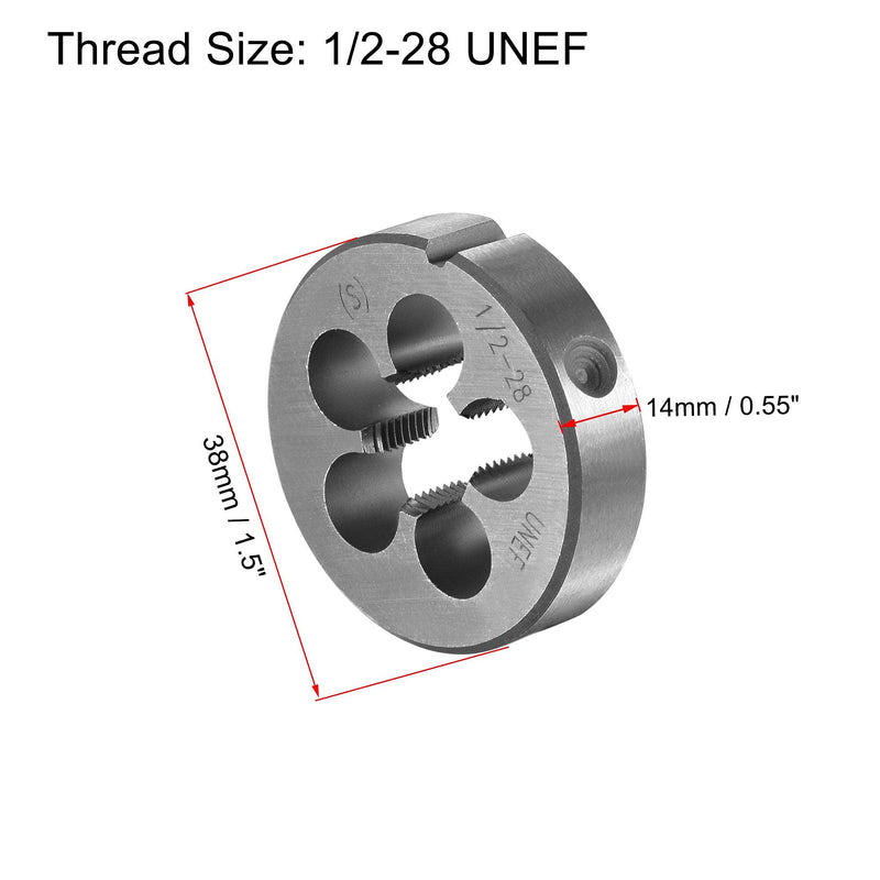 [Australia - AusPower] - uxcell Die Stock Handle Wrench Set, 1/2-28 UNEF Threading Die and 38mm (1-1/2") Holder (Fits: 26mm-38mm OD / M12-M16 Round Dies) Adjustable for Bolt Thread Repair 