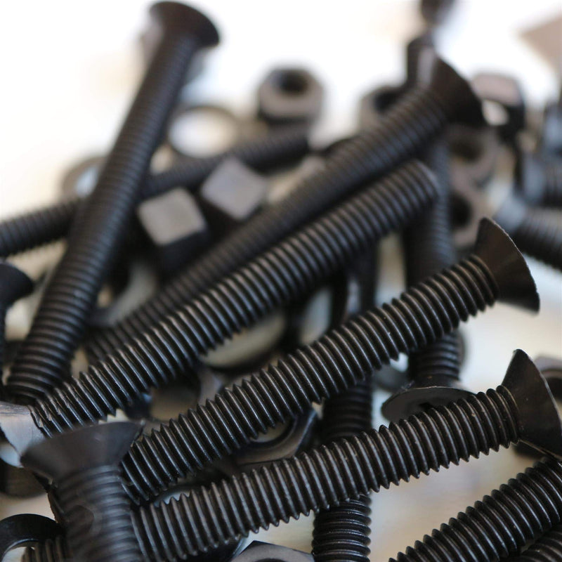 [Australia - AusPower] - 20 x Black Countersunk Screws Polypropylene (PP) Plastic Nuts and Bolts, Washers, M5 x 40mm, Anti-Corrosion, Chemical Resistant, (13/64 x 1 37/64 in) 