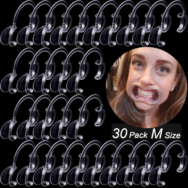 [Australia - AusPower] - 30-Pack Dental Cheek Retractor, Professional Autoclavable Mouth Opener Retractors, 100% BPA-Free, for Dentist, Teeth Whitening, Party, Mouthguard Challenge Game - Size M, Clear 