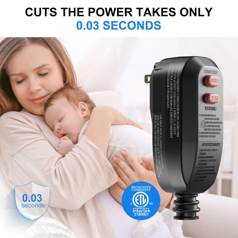 [Australia - AusPower] - ANEKEN GFCI Plug Replacement, Auto-Reset, 15 Amp, 2 Prong, Waterproof Ground Fault Circuit Interrupter Safety Plug for Pressure Washer, Hair Dryer, Weeder, Hot Tub, Pool Pump 