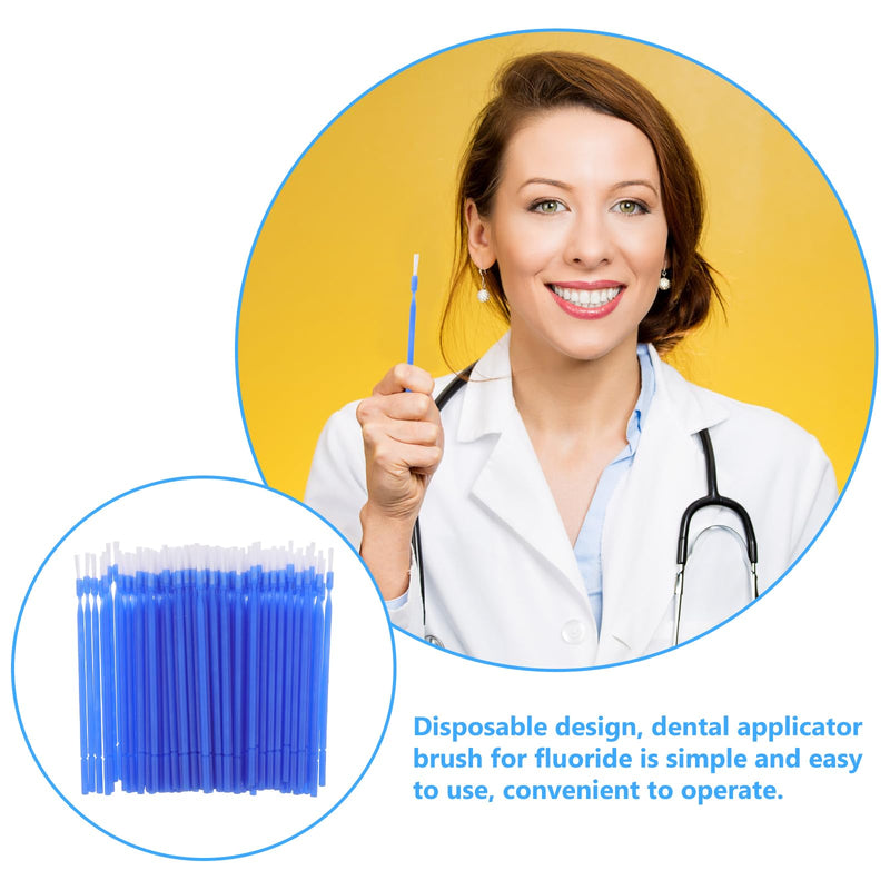 [Australia - AusPower] - 100 Pcs Small Applicator Brush Set - Blue - Bendable Nylon 