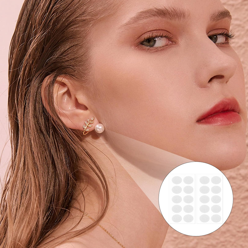 [Australia - AusPower] - Pack of 200 Earrings, Masking Sports, Ear Lobe Support Patches, Invisible, Earring Plaster, Sport, Children, Transparent Ear Plasters, Stabilising for Men and Women, Droopy Ears, Heavy Earrings 