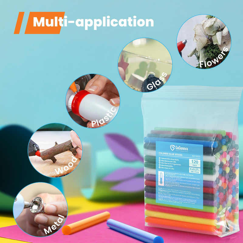 [Australia - AusPower] - Mini Glue Gun Sticks, GoGonova 120 Pcs Clear Mini Glue Sticks, 0.27" Diameter and 4" Long Hot Melt Glue Sticks - Compatible with Most Mini Glue Guns 