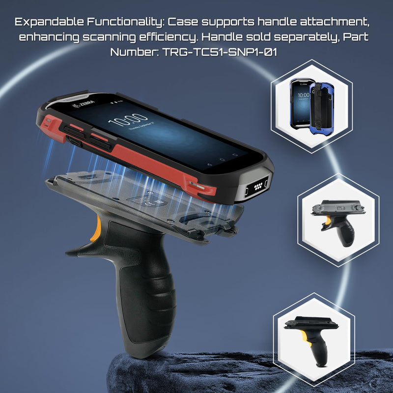 TC51 TC52 TC56 TC57 TC510K Case with Hand Strap - Protective & Ergonomic for Zebra Handheld Barcode Scanners SG-TC5X-EXO1-01 SG-TC5X-EXONHS-01 (Red) Red