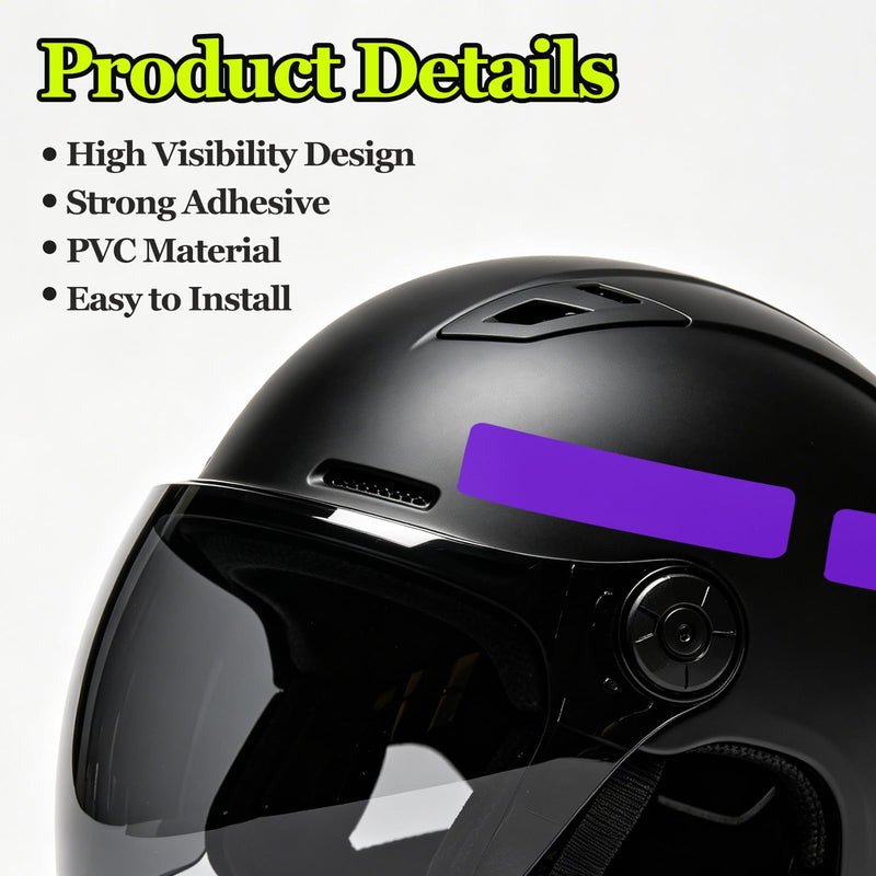 PATIKIL Hard Hat Reflective Stickers, (5 x 6 Inch, Purple) (7 Pcs), Retro Reflective Safety Tape Durable Adhesive Helmet Stickers, Suit for - Hard Hats/Helmets/Mailboxes