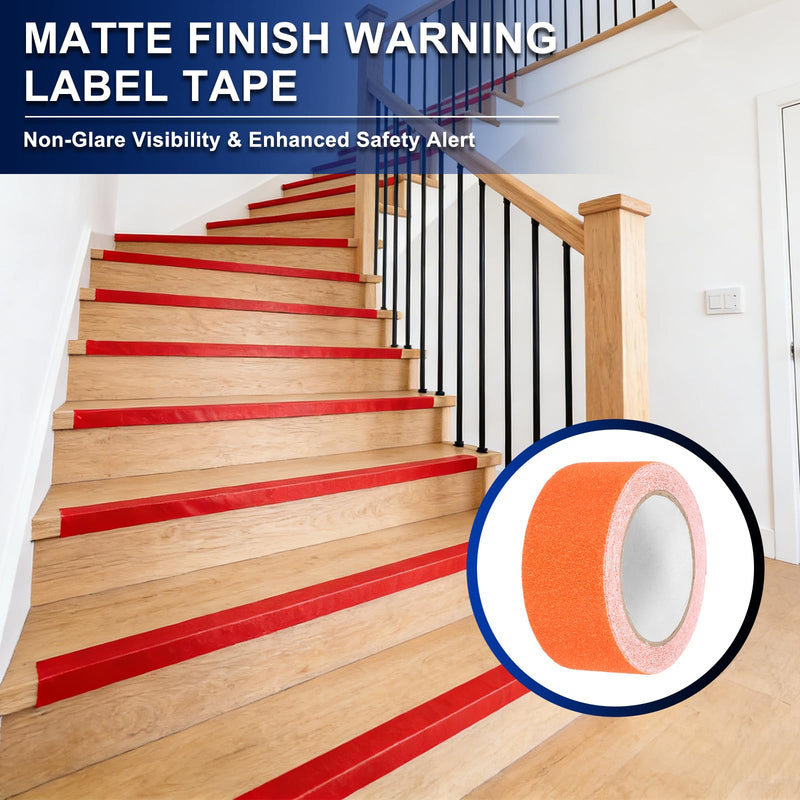 PATIKIL 2Pcs Anti Slip Traction Tape- 16.4 ft x 2 Inch, Non-Slip Grip Safety Non Skid Tread Stair Cases Tape High Adhesion & Waterproof, Suit for - Outdoor/Stairs, Fluorescent Orange