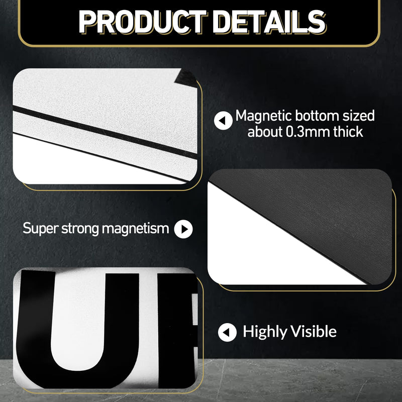 [Australia - AusPower] - 4 Pcs Security Car Magnetic Signs Reflective Security Heavy Duty Signs for Vehicles Magnetic Truck Signs Waterproof Security Officers Magnetic Decals for Patrol(White with Black Border) White with Black Border 