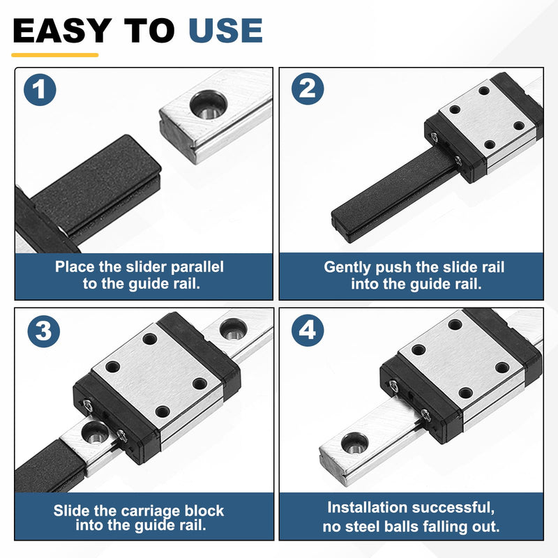 [Australia - AusPower] - uxcell MGN7 450mm Linear Sliding Rail Guide with MGN7C Sliding Carriage Block and Mini Guide, Linear Motion Guideway for Mini Engraving CNC Machine 3D Printer 