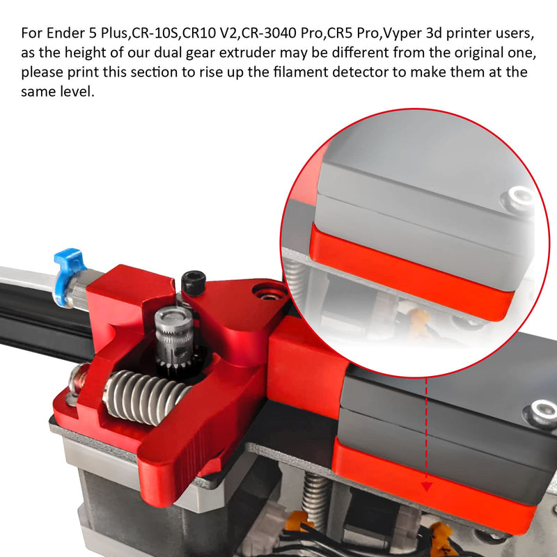 [Australia - AusPower] - Redrex Dual Gear Ender 3 Extruder with Nema 17 Stepper Motor Compatible with Creality Ender 3 V2,Ender 3 Pro,Ender 3 Neo,Ender 3 V2 Neo,Ender 3 Max Neo,Ender 5,Ender 7,CR6 SE,CR10 3D Printers Dual Gear Extruder with Stepper 