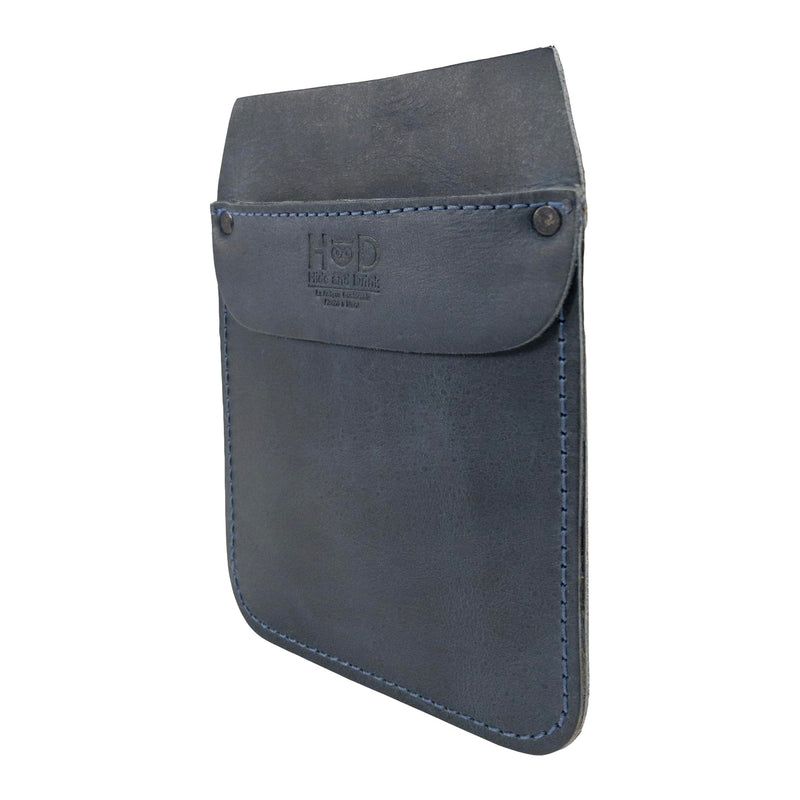 Hide & Drink, Work Pocket Organizer for Tools/Pens, Jeans Back Pocket Quick Grab Carry Job Tools, Office & Work Essentials, Full Grain Leather, Handmade Slate Blue