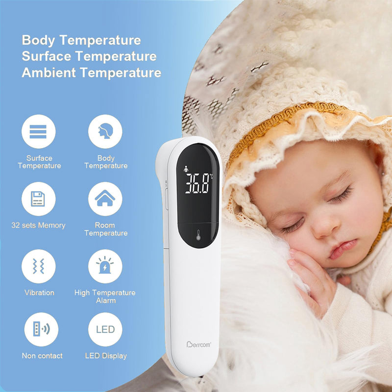 [Australia - AusPower] - Value Bundle with Berrcom Digital Thermometer DT008 and Berrcom No Touch Forehead Thermometer for Adults and Kids JXB315 