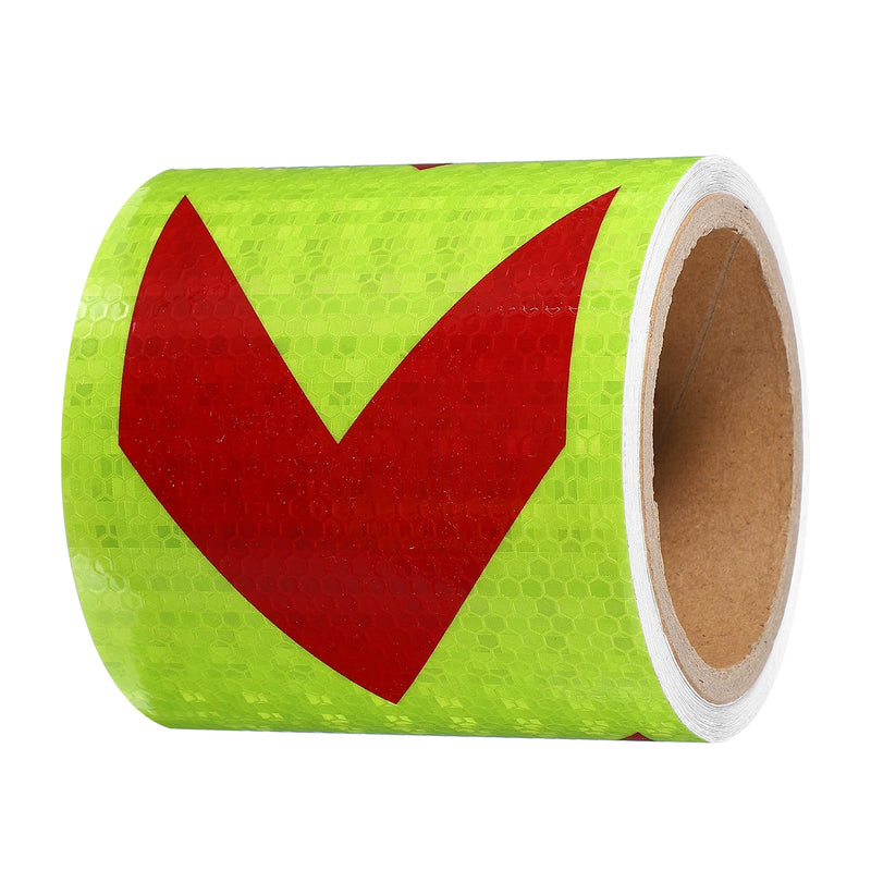 PATIKIL Reflective Tape, 4 Inch x 20 ft Waterproof Self Adhesive High Visibility Safety Warning Arrow Tape Outdoor Reflectors for Trucks Trailers Cars, Yellow Red
