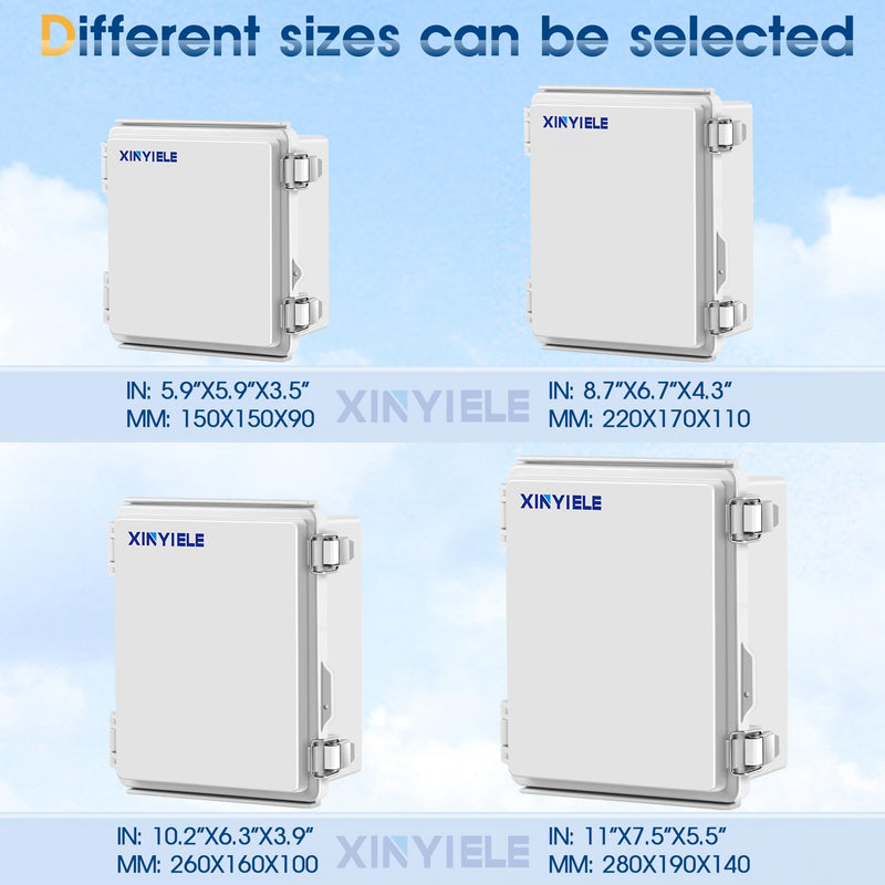 [Australia - AusPower] - Waterproof Outdoor Project ABS Plastic Junction Box IP67 Weatherproof Dustproof Enclosure with Hinged Cover, Mounting Plate,Wall Brackets for Power Project (5.9"X5.9"X3.5") 5.9"X5.9"X3.5" Grey Cover 