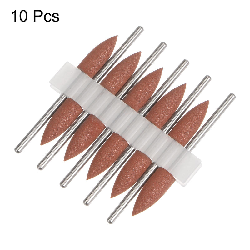 [Australia - AusPower] - sourcing map Rubber Polishing Bit Silicone Buffing Wheel 400 Grit 6 mm Diameter Mounted Grinding Head for Electric Grinder Rotary Tool Conical Shape Pack of 10 orange 
