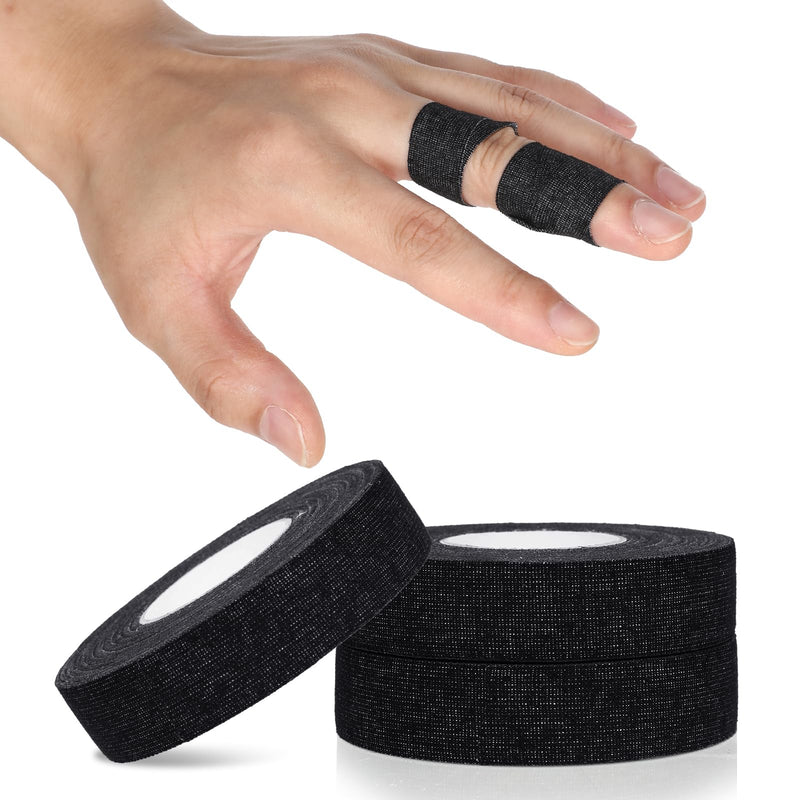 YUXIANLB Finger Tape, 0.5 Inch x 10 Yard Black Athletic Tape Extra Strong Adhesive, 3 Rolls Sport Tape, Medical Tape, Foot Tape for Rock Climbing, Grappling, Basketball, Lifters and BJJ Finger Tape 1 Count (Pack of 3)