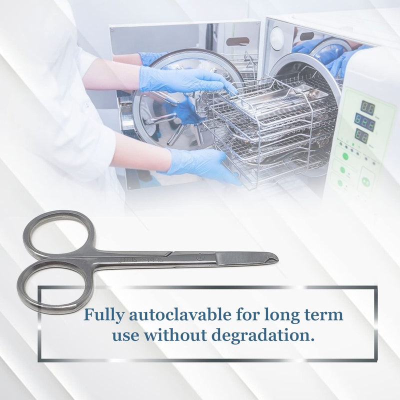 [Australia - AusPower] - Premium Quality Suture Stitch Scissors with Crescent Delicate Hook- Perfect for Suture Removal, First Aid, EMS Training and More Premium Quality Instrument- Stainless Steel (3.5 Inch Straight) 3.5 Inch Straight 