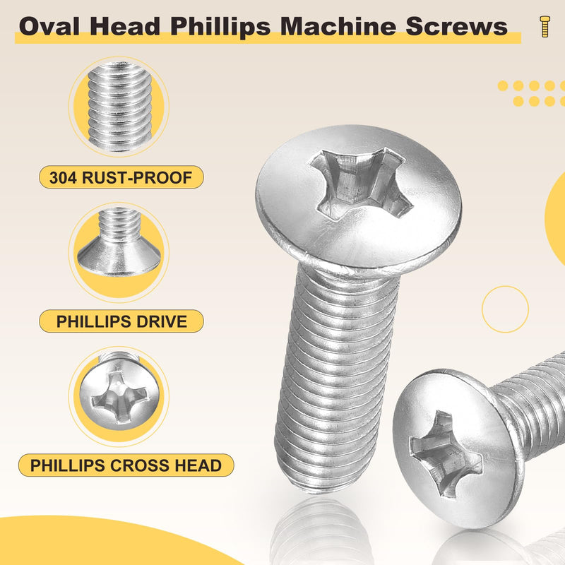 [Australia - AusPower] - METALLIXITY Phillips Cross Recessed Countersunk Head Screws Bolts (M6-1x12) 25Pcs, 304 Stainless Steel Flat Head Woodworking Machine Screws - for Furniture Assembly DIY Projects, Silver M6-1x12mm 25 