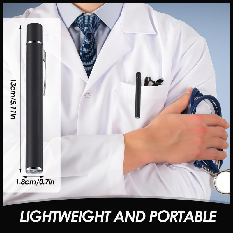 [Australia - AusPower] - Penriter Medical Pupil Light, Rechargeable USB Diagnostic Light with Pupil Meter and Ruler, LED Pen Lamp with Pocket Clip and 2 Light Sources for Nurses Students Doctors 